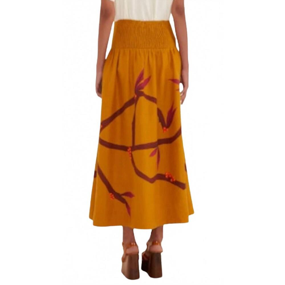 NEW FARM RIO bird-print maxi skirt in brown - Picture 5 of 5